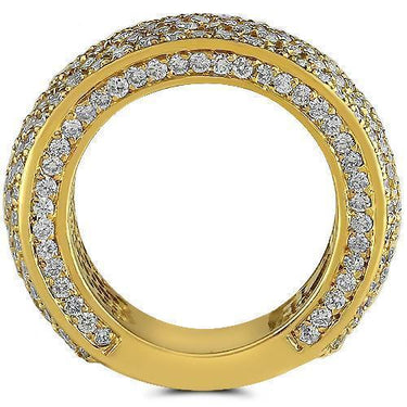 14K Yellow Gold Mens Diamond Wedding Ring Band 5.50 Ctw